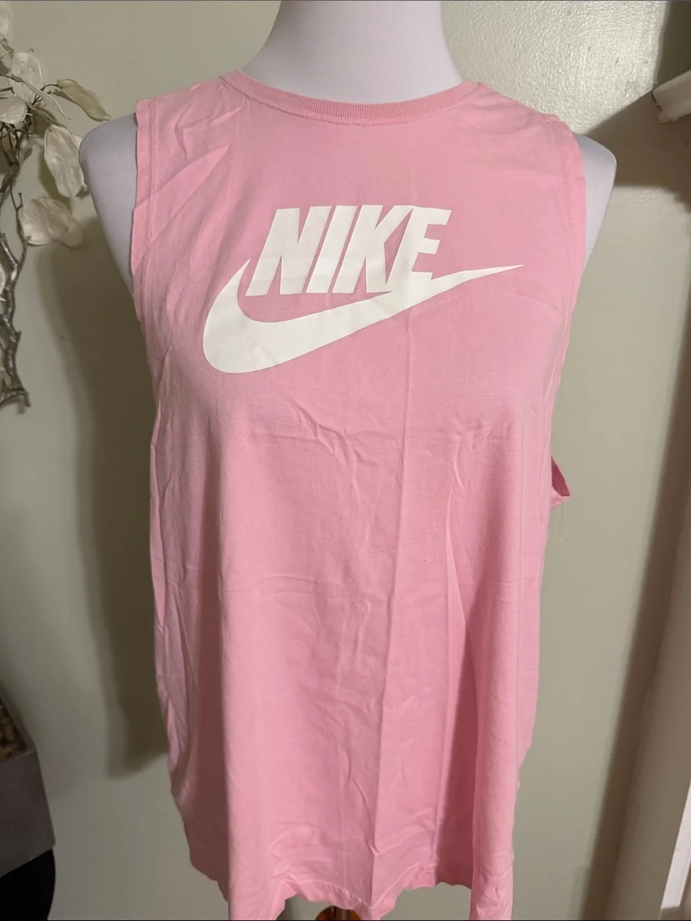 Nike Pink Logo Muscle Tank
